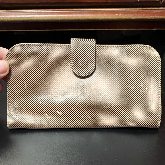 Textured vintage Mundi leather Beige Wallet