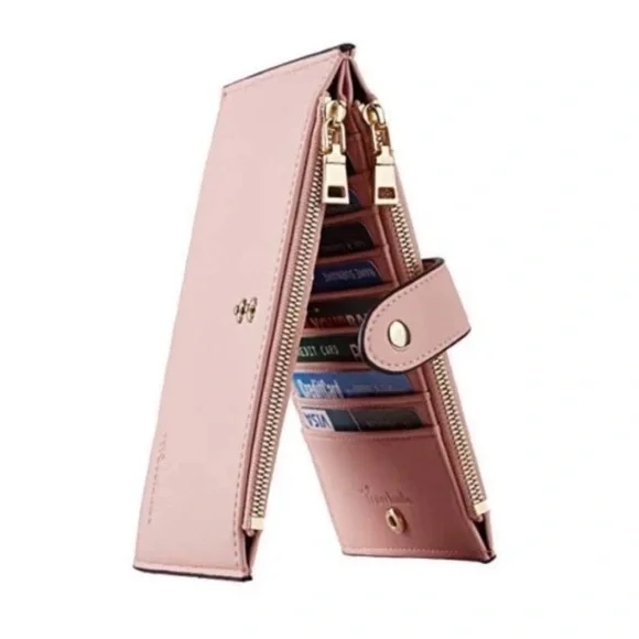 Women’s Pink Slim Zip Card Wallet - Unbranded