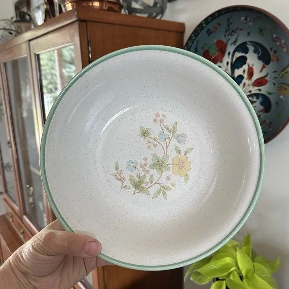 Heather Stone Serving Bowl Laurel International Silver Co Japan Floral 9.5