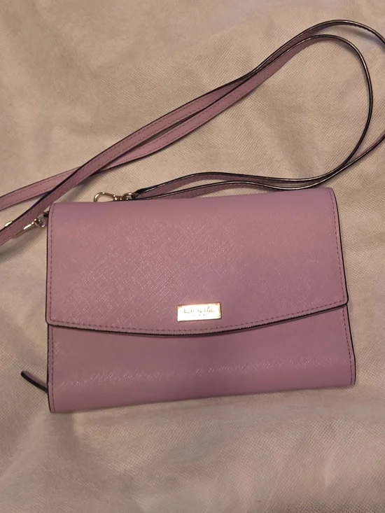 Kate Spade Leather Crossbody Clutch with Gold Hardware