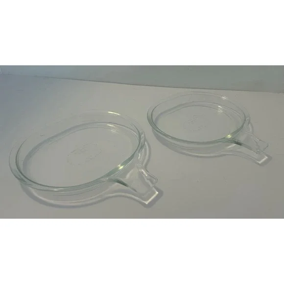 Pyrex Corning Clear Glass Set of 2 Grab It Single Serve Microwave Plate 600-B