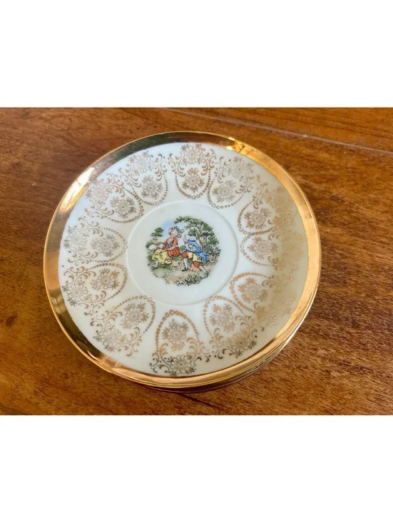 La C'ebone Fine China 22 KT Gold Decorative Plates Set of 4