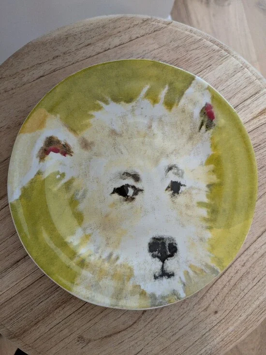 Anthropologie Never Used Dog Face Ceramic Plate