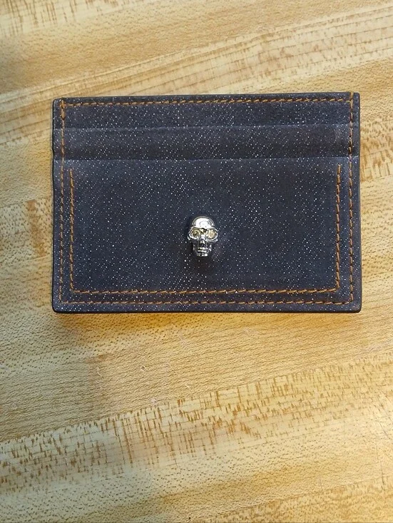 Alexander McQueen NWOT Denim Card Holder RARE
