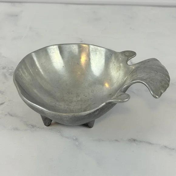 VTG Wilton Armetale Pewter Shell Fish Shaped Trinket Serving Bowl Brice Fox