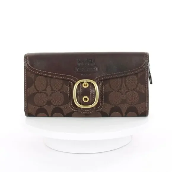 Coach Vintage Bleecker Brown Signature Buckle Wallet