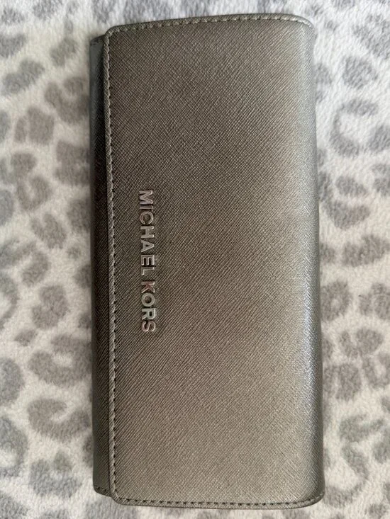 Michael Kors Gray Metallic Wallet