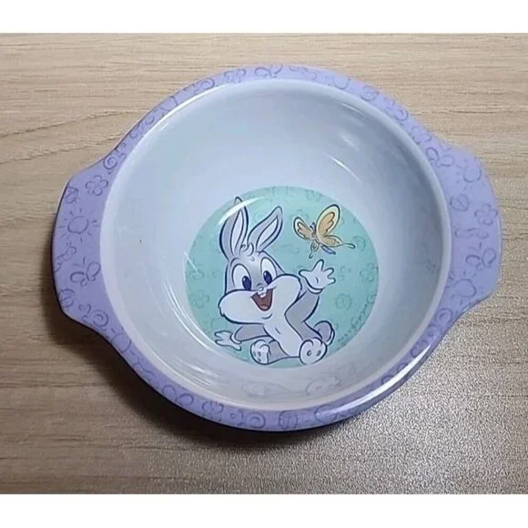 Baby BUGS BUNNY Child's Bowl LOONEY TUNES 1998 ZAK Butterfly