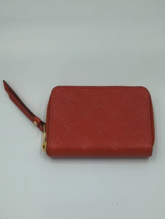 Louis Vuitton Red Empreinte Leather Zippy Coin Purse Wallet