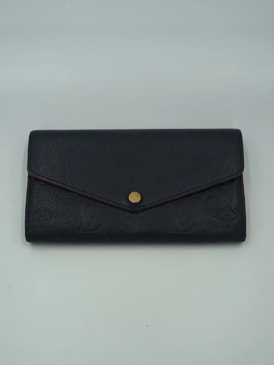 Louis Vuitton Dark Navy Empreinte Leather Sarah Wallet with Gold Tone Snap