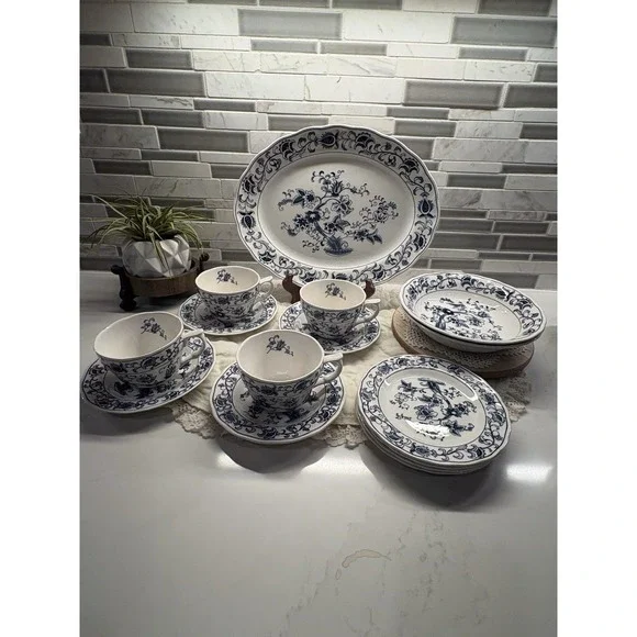 NIKKO Ironstone MING TREE RARE LOT 13 .4270. Harmony House Blue Bonnet. Vintage