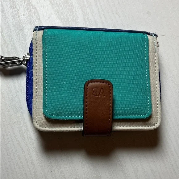 Vera Bradley Teal and Brown Wallet d04
