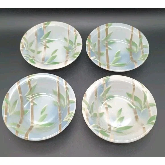 4 syracuse china bowls Airbrushed Bamboo USA 6