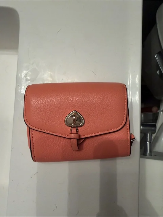 kate spade Coral Pebbled Leather Turn-Lock Wallet