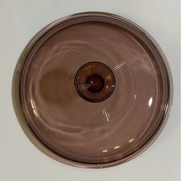 Vintage‎ Pyrex Cranberry Glass Lid V2 5C Diameter 8.5