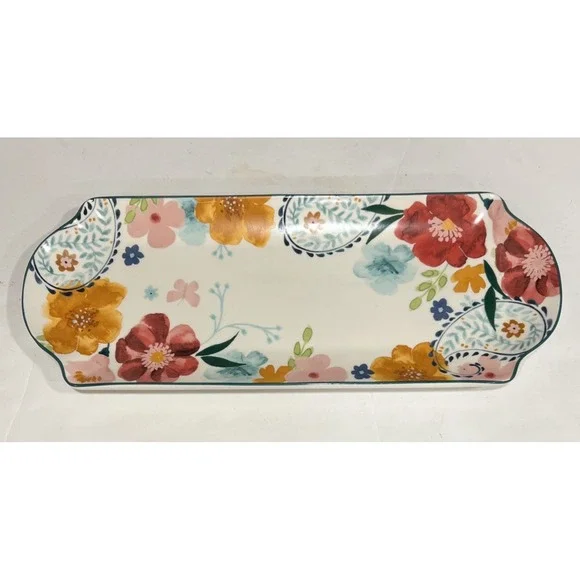 NEW Dolly Parton Stoneware Serving Tray Platter Butterfly Floral Paisley‎ 15