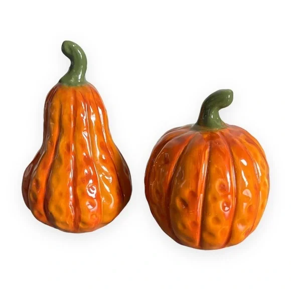 Orange Pumpkin and Gourd Salt Pepper Shakers Home Autumn Fall‎ Table Decoration