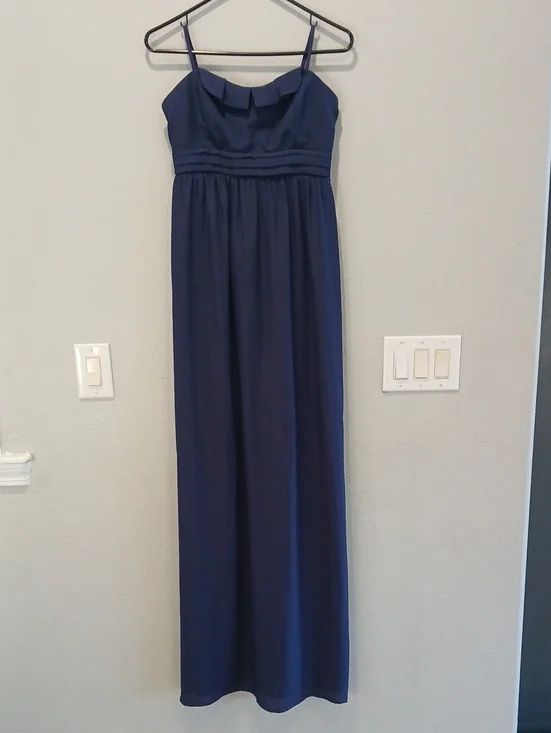 Bcbgeneration LARGE Navy Maxi Dress - Elegant Evening Wear Strapless Sleeveless