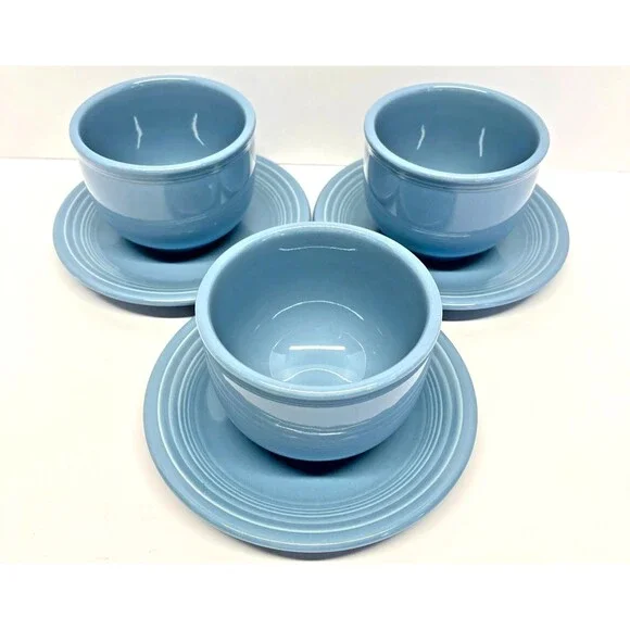 Homer Laughlin Fiesta Periwinkle set of 3 4.5