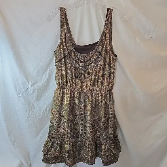 Urban Outfitters Ecote Sleeveless Dress Beaded Accents Paisley Sz XS Boho-chic‎