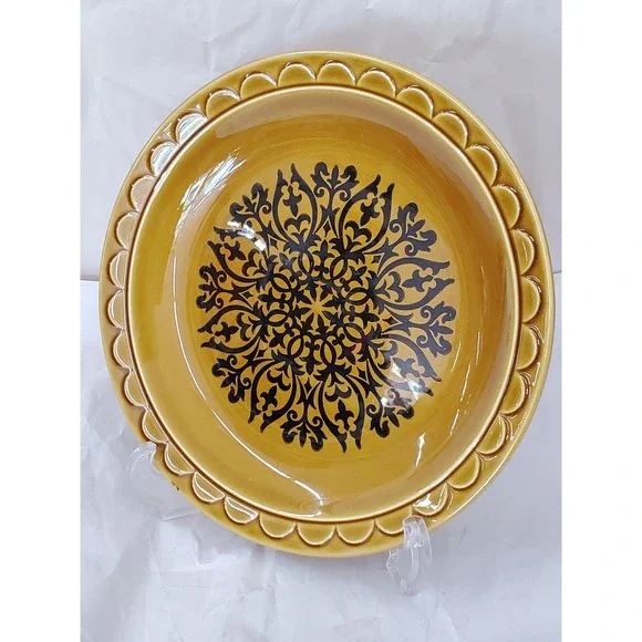 Coventry Castillian Harvest‎ Gold Scalloped Filigree Dinner Plate Vintage USA
