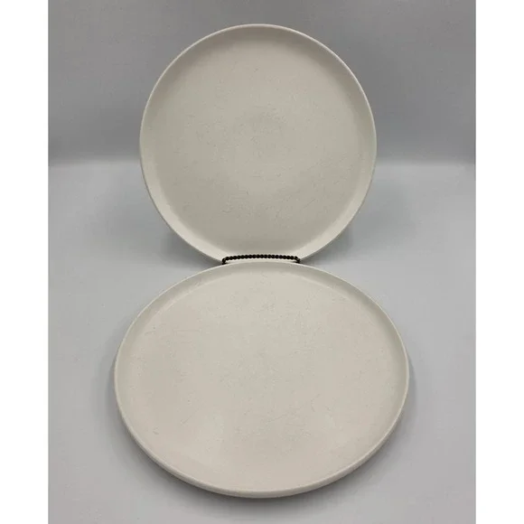 Crate & Barrel 2 Round White Matte 8 3/4