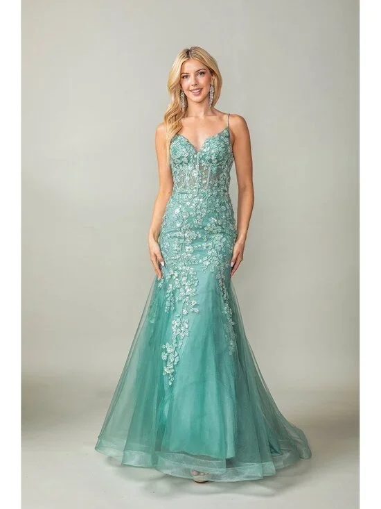 NEW SAGE Evening Gown Floor Length Formal Elegant Stunning 4353
