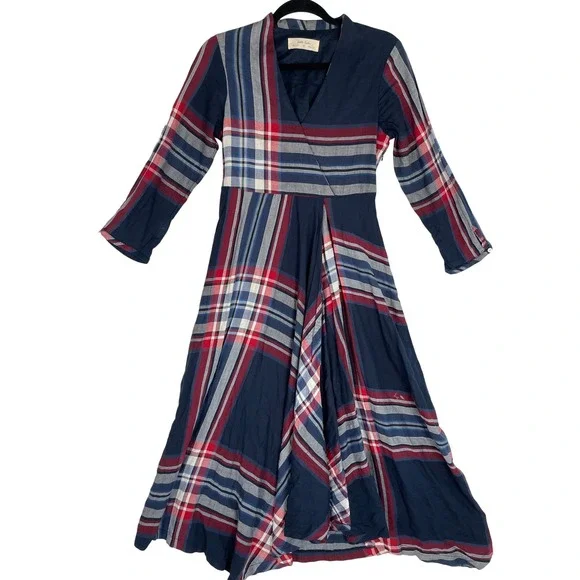 Isabella Sinclair XS Plaid Long Sleeve Dress‎ Casual Career Work