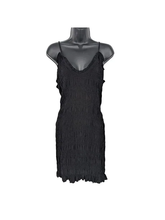 Smocked Mini Dress Spaghetti Strap Ruffle Coquette Romantic Dainty XLarge