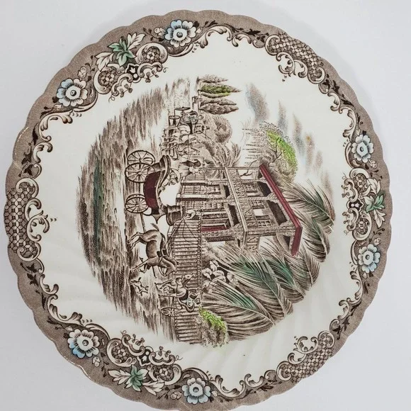 Heritage Hall French Provincial Plate New Orleans Vieux Carre Ironstone Brown