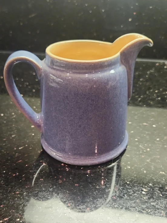 Denby Blue Creamer with Yellow Interior