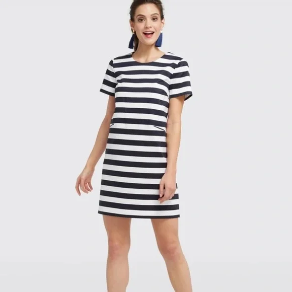 Draper James | stripe print shift mini dress