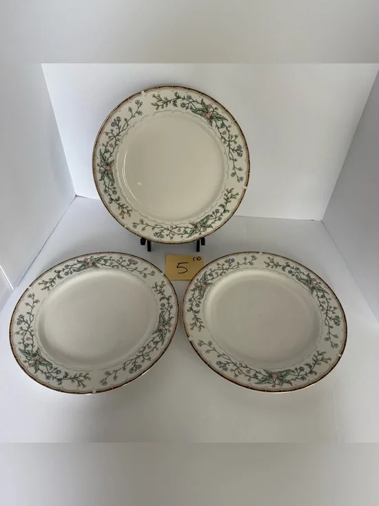 Set of 3 Farberware 1996 Wellesley #486 Fine China 10.75-Inch Dinner Plates #5