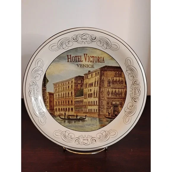 Certified International Hotel Victoria Venice Plate Pamela Gladding Travel 10.5