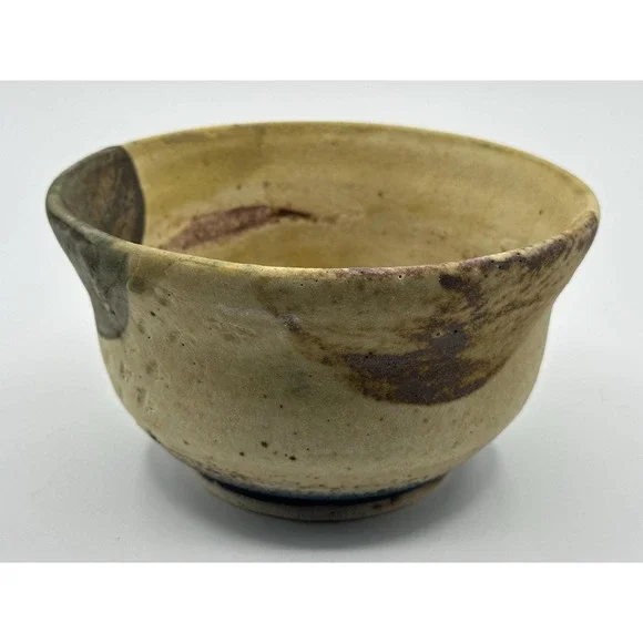 Artisanal Rustic Matcha Bowl - Handcrafted Stoneware with Natural Glaze Drips