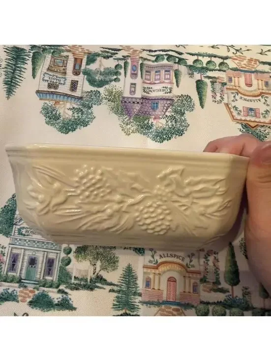 Longaberger Natures Garland Octagonal Ceramic Sauce Side Dish