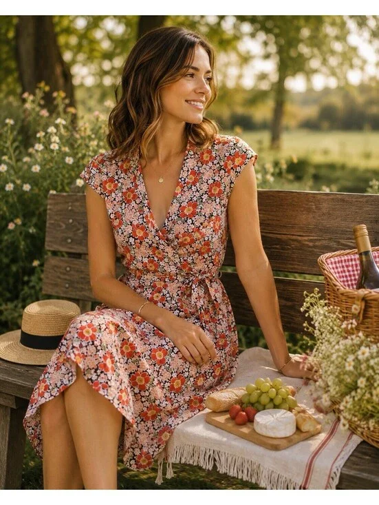 J Crew Mercantile Multi color Floral Dress with Tie Size XXS cap sleeve