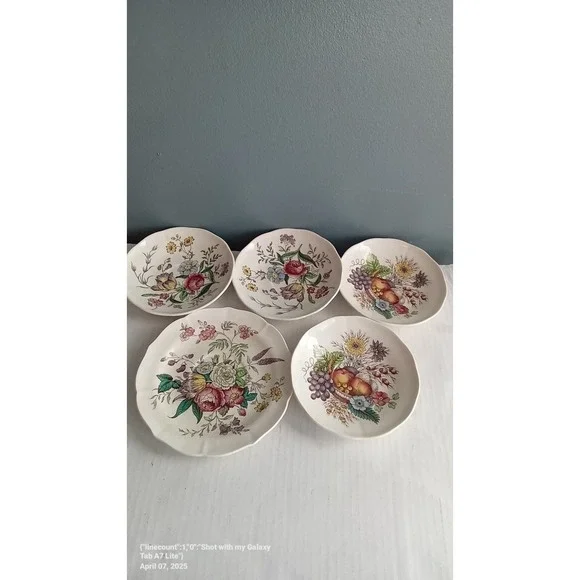 Royal Horticultural Society Plates‎ Set Floral Fruit Decorative Dishes
