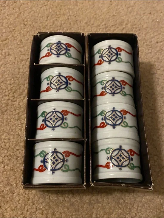 Vintage Imari Porcelain Napkin Rings by Vera Neumann Set of 8