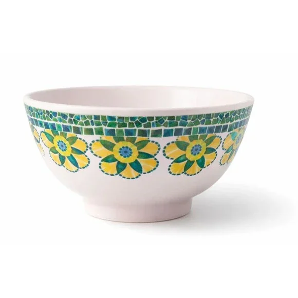 Set of 3 Spanish Style Floral Medallion Melamine Ceral Bowls 6” Dia 3