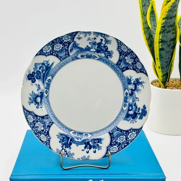 Vintage Booths Silicon China Ming Blue White Transferware Plate 9.75