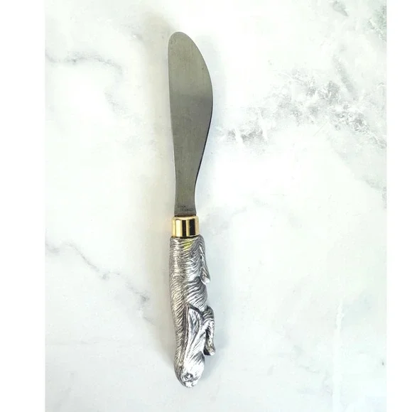 Vintage Arthur Court Rabbit Butter Cheese Spreader Knives 5 1/8