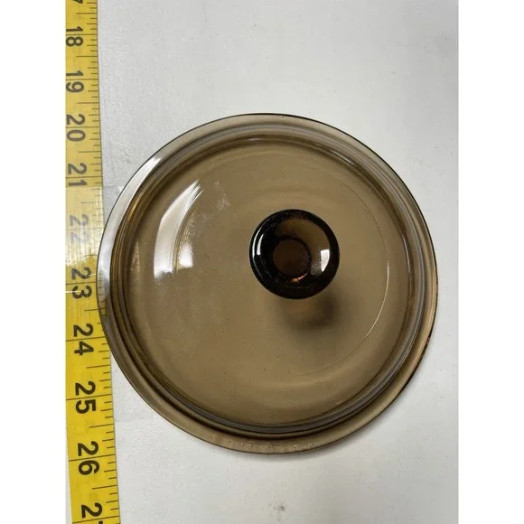 Pyrex Corning Ware Visions V-1-C Amber Glass Round Replacement Lid Only 6 3/8