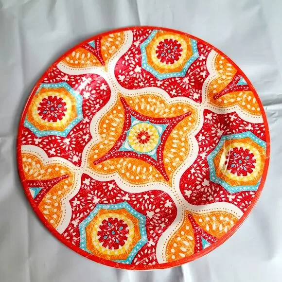 Melamine 8 Dinner Plates Boho Medallion Better Homes and Gardens BPA Free