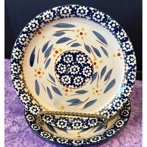 Temptations‎ by Tara Old World Blue Floral Bread Butter Plates Plate Set Of 2