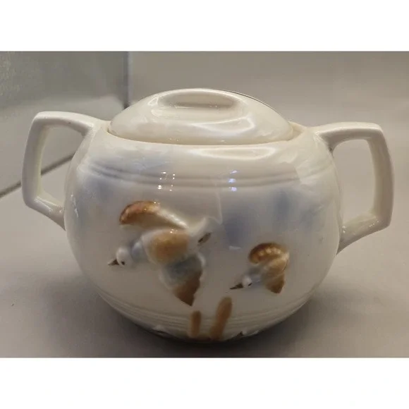 Vintage Porcelier Vitreaous China Sugar Bowl‎ Lid 