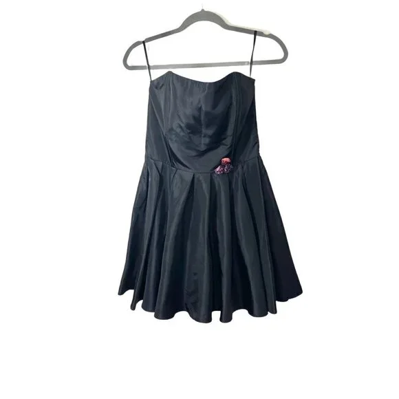 Vintage Gunne Sax Jessica McClintock Size 9 Black Short‎ Strapless Fit and Flare