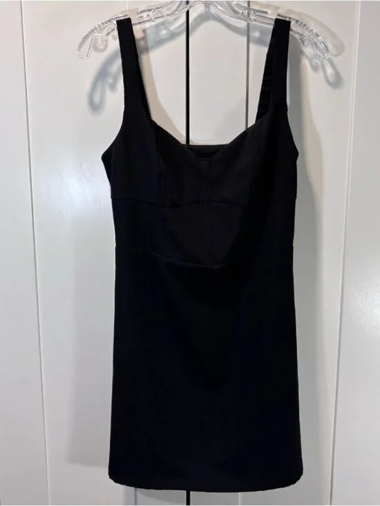 SOCIAL TOURIST Black Bodycon Mini Dress Sweetheart Sleeveless Womens Size Medium