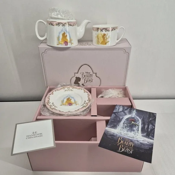 Disney Beauty and the Beast Hankook Chinaware Porcelain Tea Set Limited Edition
