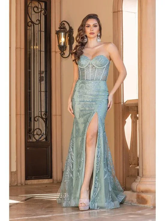 NEW SAGE Evening Gown Floor Length Formal Elegant Stunning 4335